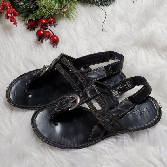 timberland black sandals